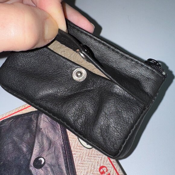 New Vintage Genuine Black Leather 3 in 1 Coins, Bills and Keys Holder with Box - Picture 6 of 8
